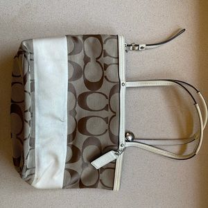 Coach white tote